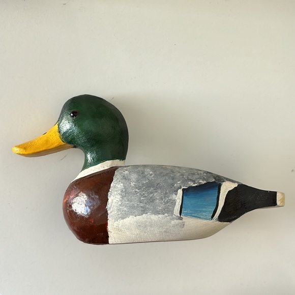 Travis Tyler Vintage Wood Carved Mallard Duck